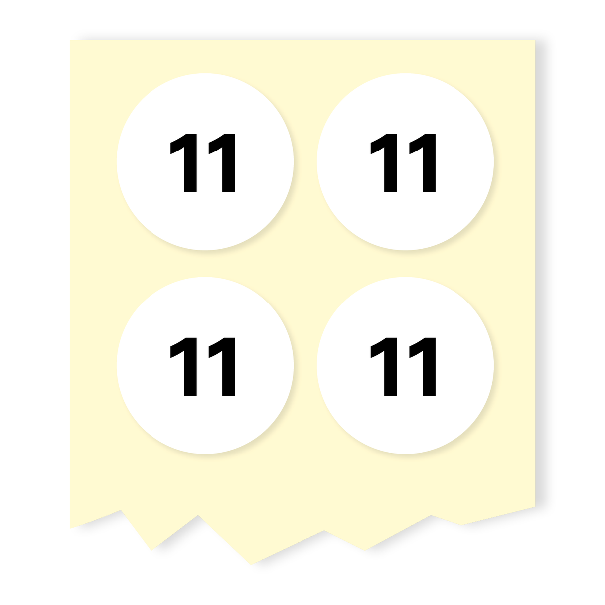 8MM NUMBER LABELS, ROLL OF 1000 - NUMBER 11