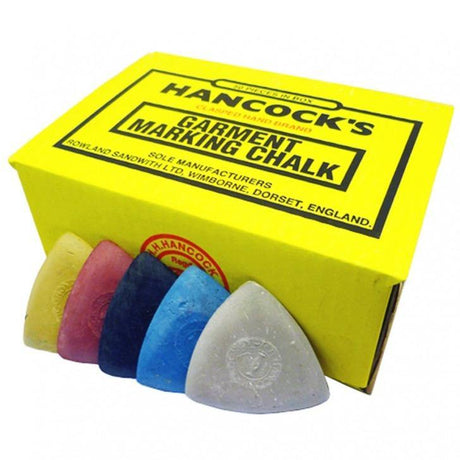 HANCOCKS GARMENT MARKING CHALK, BOX 50. (Available in white, assorted, yellow, red, blue & black) - Tacura