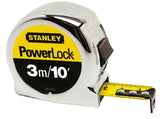 Stanley Power Lock Tape Measures (3m/10', 5m/16', 8m/25' & 10m/33' sizes) - Tacura